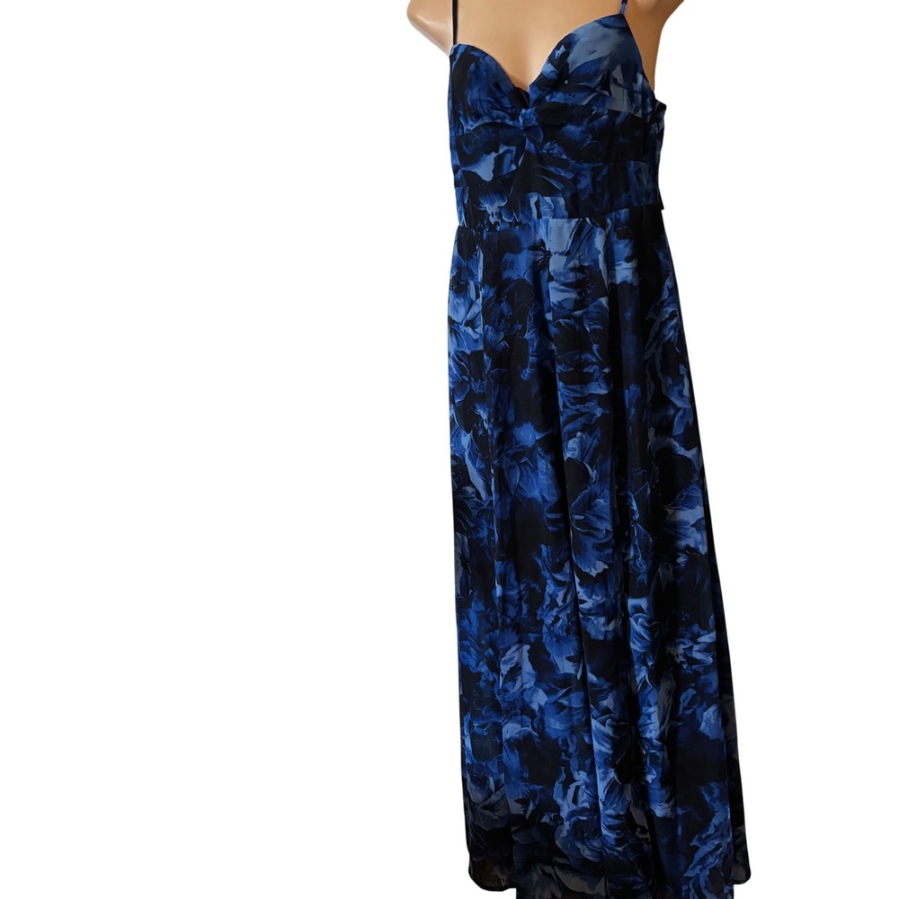 Lulus Women's Maxi Dres Medium NWT Soul Blue Floral Print Sleeveless
